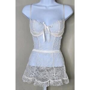 Victoria’s Secret Very Sexy Wicked Open Back Babydoll White Women’s M Excellent